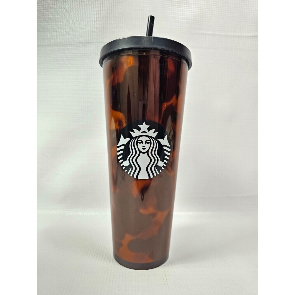 Starbucks Tortoise Shell Leopard Mocha Swirl Cold Cup Tumbler Venti 24 oz